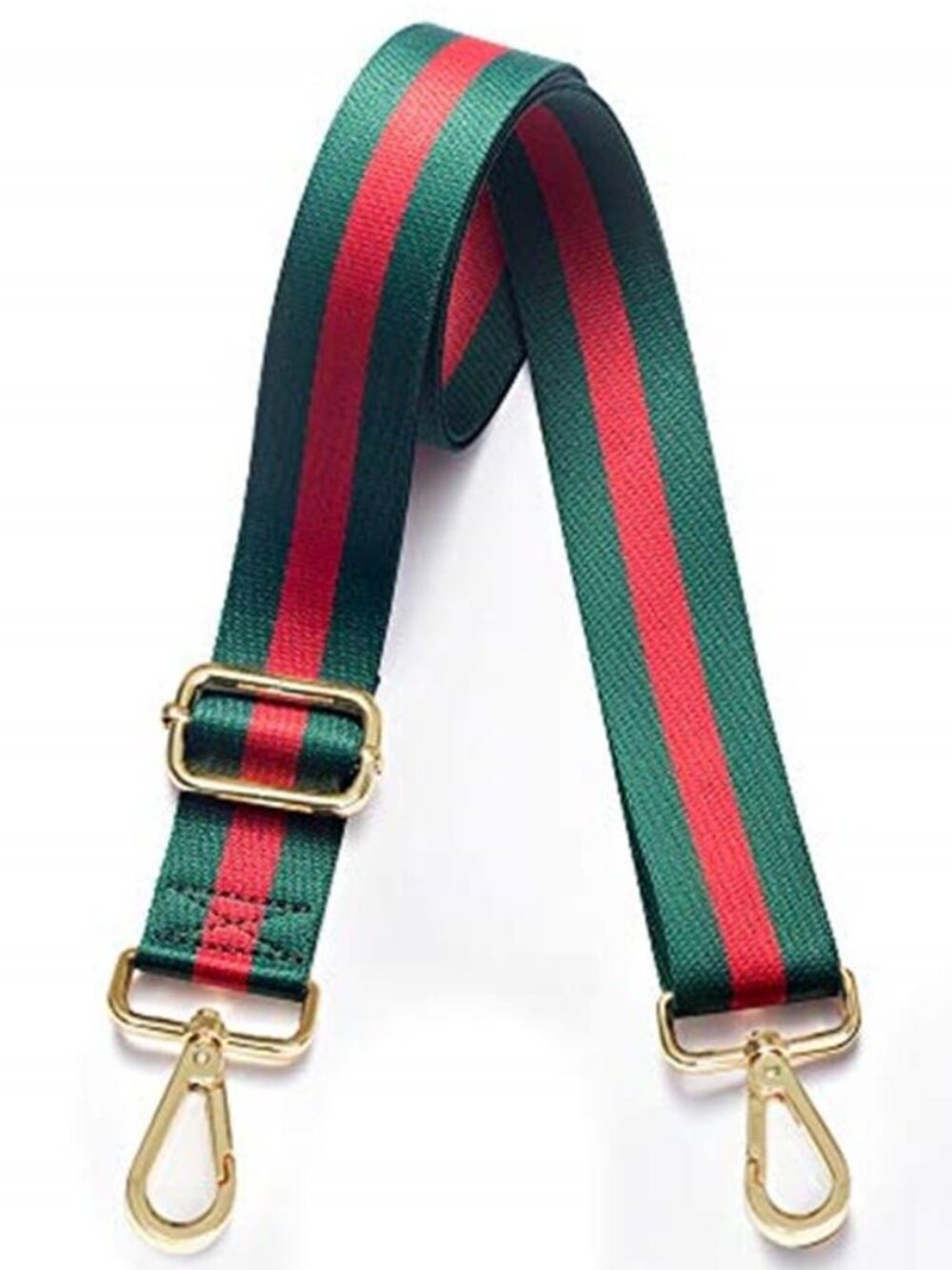 Red Green Stripe Wide Crossbody Purse Strap
